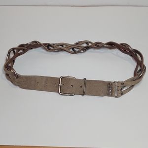 Express leather and chain link Statement Belt
